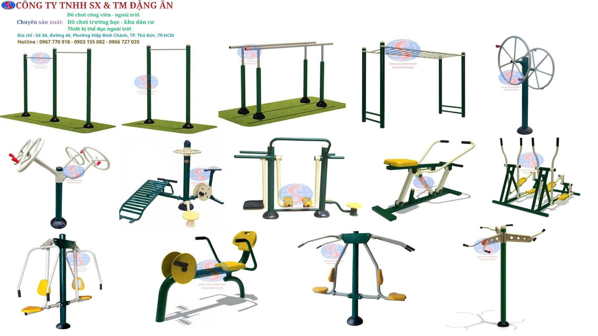 tổng hơp mẫu dụng cụ thể dục ngoài trời